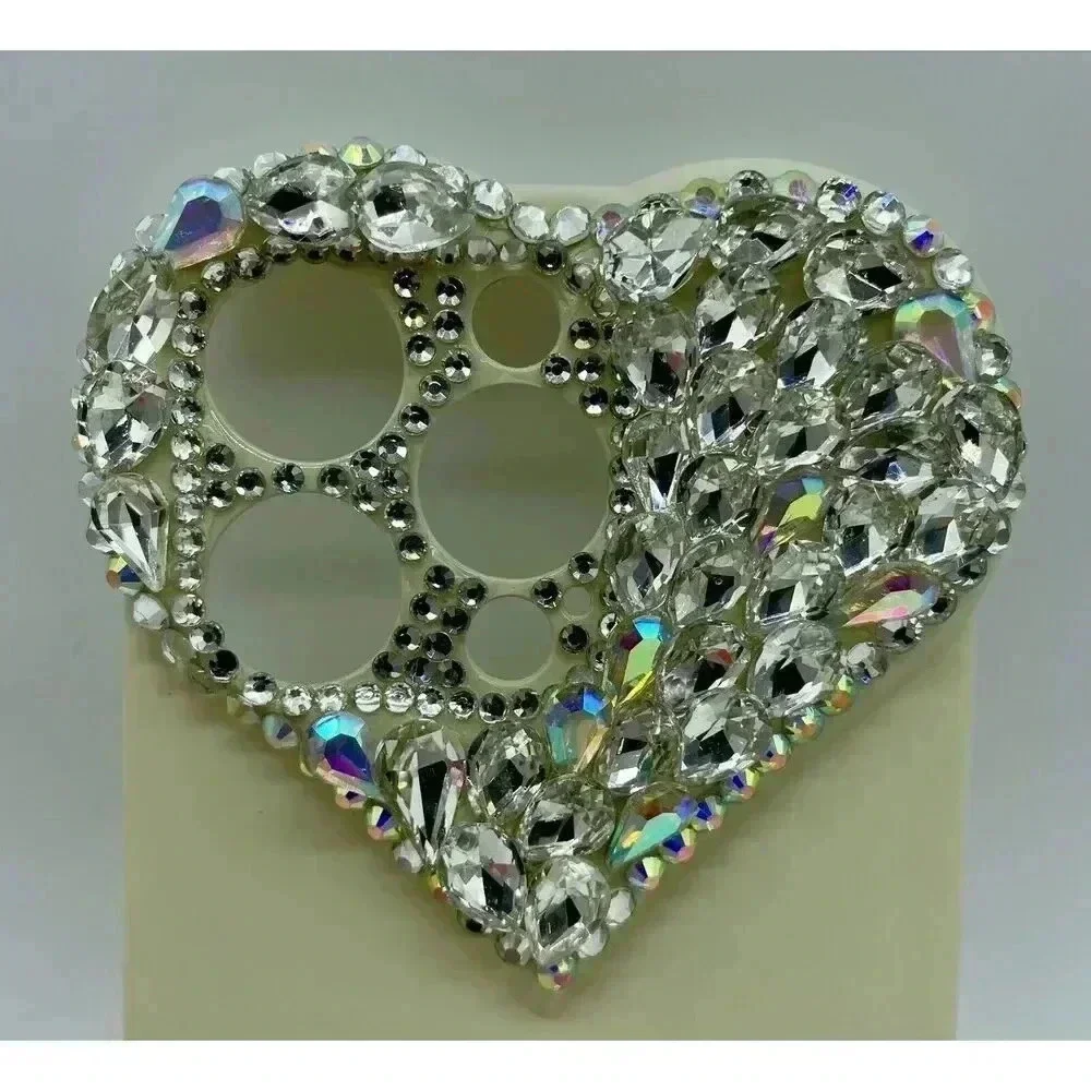 3D Rhinestone Heart Bling Case for‎ iPhone 14 Pro Shockproof Soft TPU